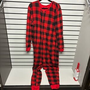 Red and Black Plaid Onesie Pajamas